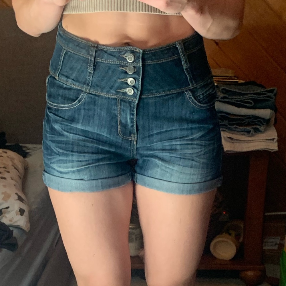 High waist denim shorts